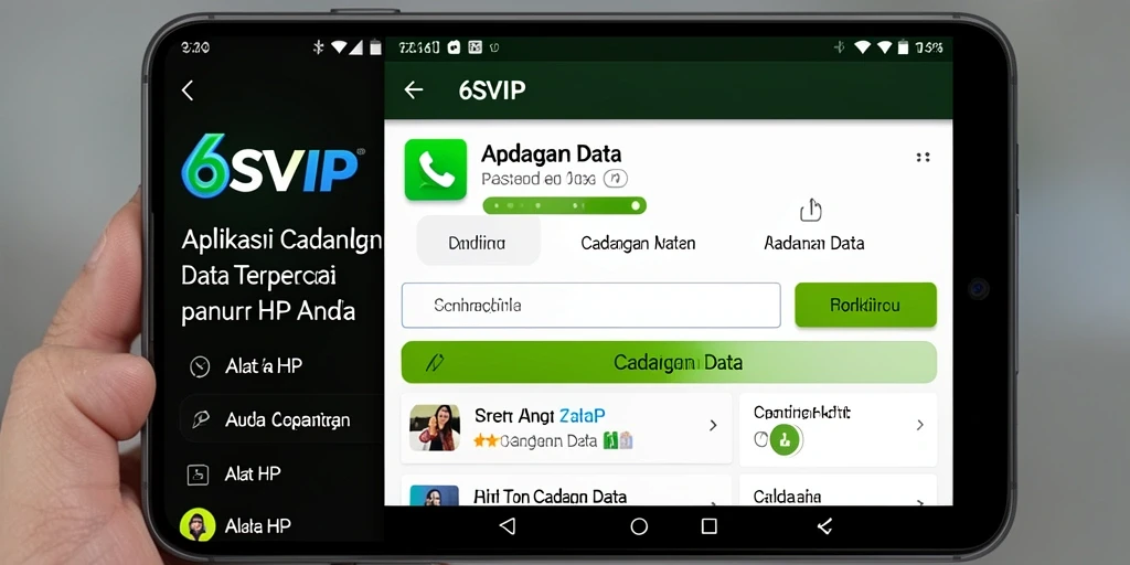 Antarmuka 6SVIP dengan fitur cadangan data yang mudah digunakan.