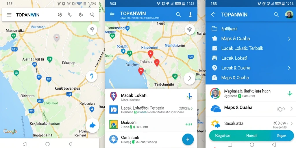 Antarmuka aplikasi TOPANWIN menampilkan pelacakan lokasi secara langsung.