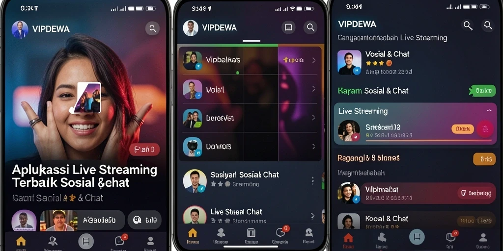 Tampilan antarmuka <strong>VIPDEWA</strong> yang menarik saat Live Streaming.