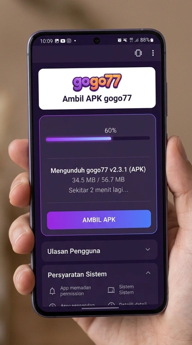 Tampilan halaman APK gogo77